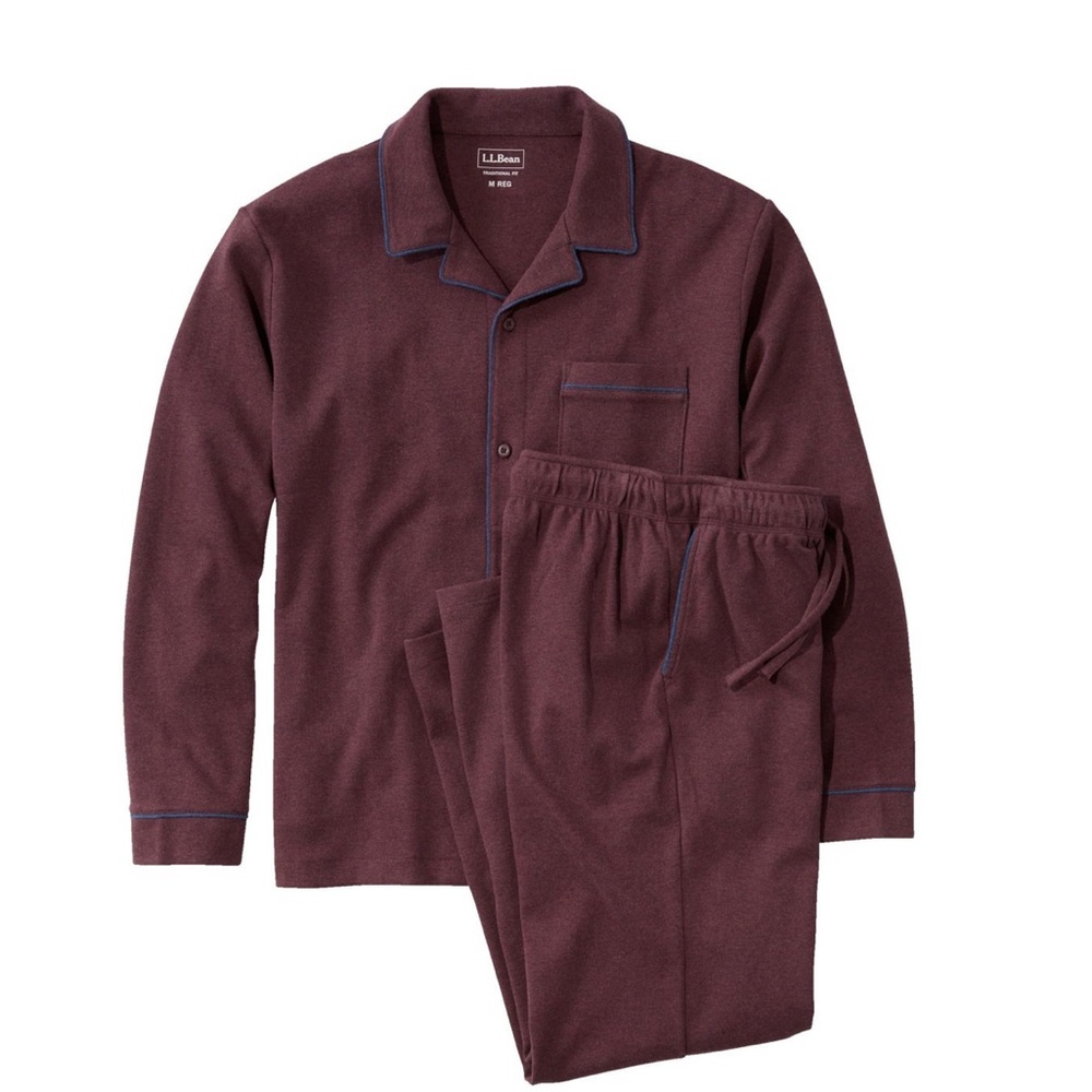 L.L. Bean Mens Currant Heather Pajama Set